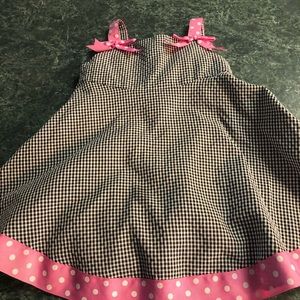 Girls spring Easter Bonnie baby pink Polkadot dress with puff shirt